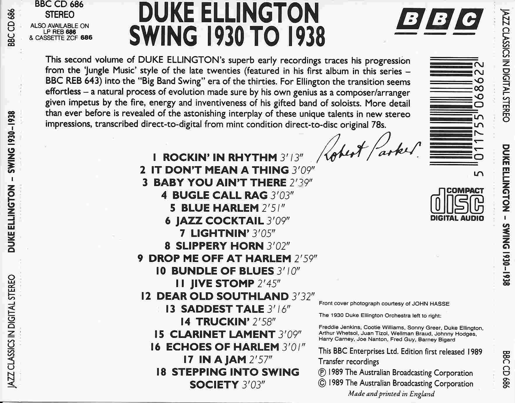 Picture of BBCCD686 Jazz classics - Duke Ellington by artist Duke Ellington from the BBC records and Tapes library